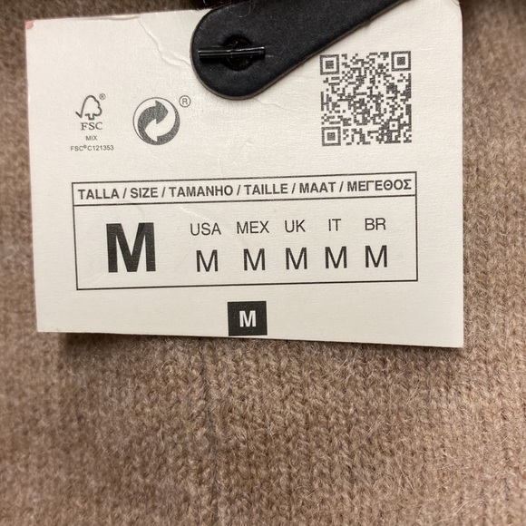 NWT. Zara Beige Wool Blend Fine Knit Beanie. Ref. 3739/215. - Picture 7 of 11